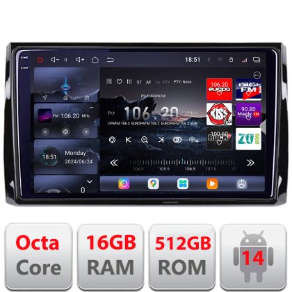 Navigatie Skoda Kodiaq 2016+ Edotec Kit-KODIAQ 8 core QLED 2K 16+512GB 360 Android Waze USB Navigatie Internet Youtube Radio