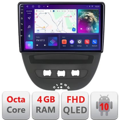 Navigatie Citroen C1 Peugeot 107 Toyota Aygo 2005-2014 Android radio gps internet quad core 4+64 carplay android auto KIT-C1+EDT-E310v3