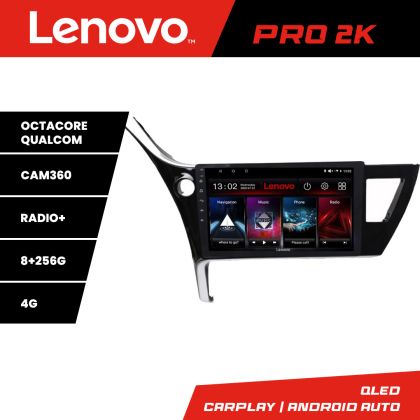 Navigatie Toyota Corolla 2017- Lenovo Kit-COROLLA17 8 core QLED 2K 8+256 360 Android Waze USB Navigatie Internet Youtube Radio