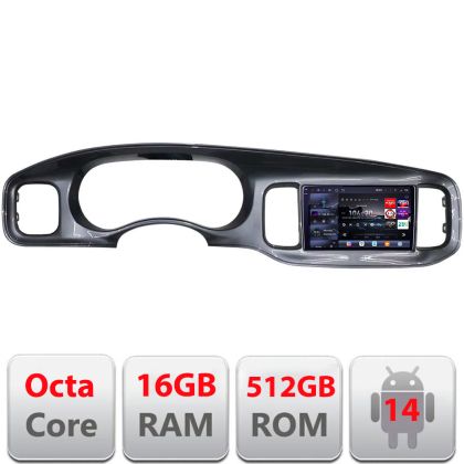 Navigatie Dodge Charger 2011-2014  Qled 2K Octa Core 16+512GB LTE 4G DSP Wifi 5Ghz android auto carplay radio gps internet kit-charger+EDT-E809-2K