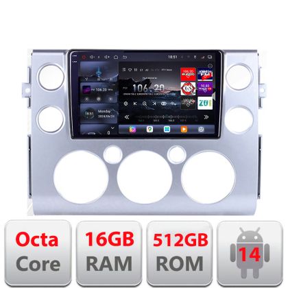 Navigatie Toyota FJ Cruiser 2006-2020 Android radio gps internet 8 core QLED 2K 16+512GB 360 Edotec