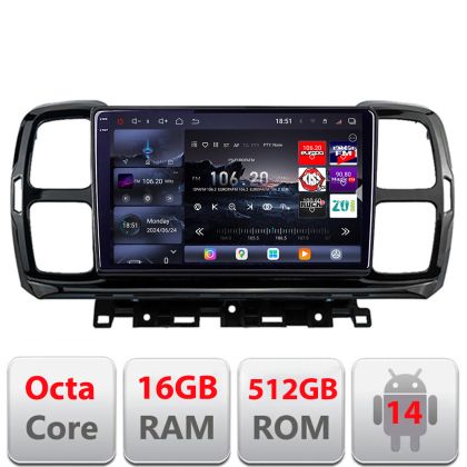 Navigatie Citroen C5 Aircross 2017+ Android radio gps internet 8 core QLED 2K 16+512GB 360 Edotec