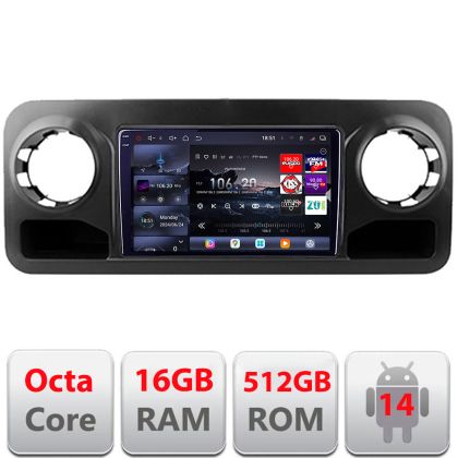 Navigatie Mercedes Sprinter 2018- Android radio gps internet 8 core QLED 2K 16+512GB 360GB  Edotec
