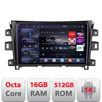 Navigatie NIssan Navara 2017- Edotec Kit-NAVARA17 8 core QLED 2K 16+512GB 360 Android Waze USB Navigatie Internet Youtube Radio