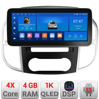 Navigatie Mercedes Vito w447 2016- Edotec 4+64 12.3 inch Incell 1K android Wifi 5Ghz gps internet  Kit-w447