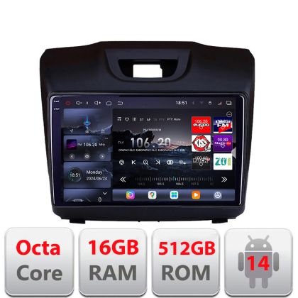 Navigatie Isuzu D-Max 2015+  Edotec Kit-2234 8 core QLED 2K 16+512GB 360 Android Waze USB Navigatie Internet Youtube Radio