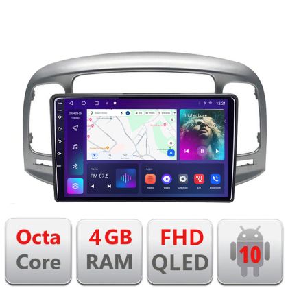 Navigatie Hyundai Accent 2006-2012 B-ACCENT Android Ecran QLED octa core 4+64 carplay android auto KIT-accent+EDT-E309V3