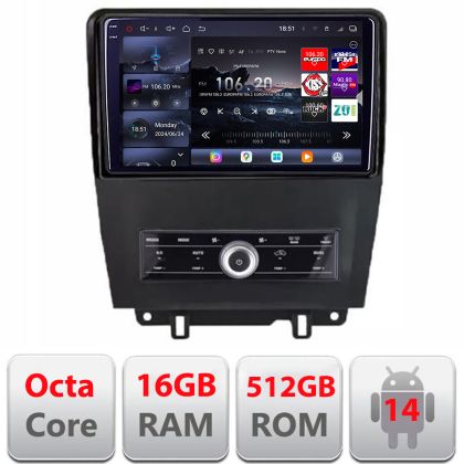 Navigatie Ford Mustang intre anii 2009-2014 Android radio gps internet 8 core QLED 2K 16+512GB 360 Edotec