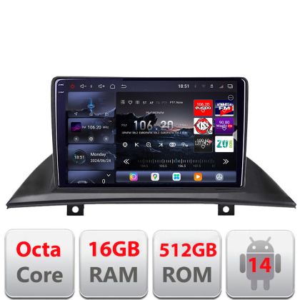 Navigatie BMW X3 2004-2012 Edotec Kit-083 8 core QLED 2K 16+512GB 360 Android Waze USB Navigatie Internet Youtube Radio