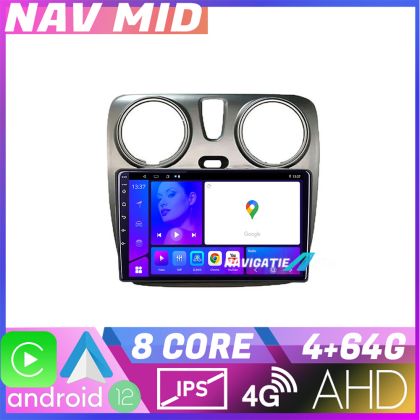 Navigatie Dacia Dokker EDOTEC-LITE Android Ecran 720P Octa Core 4 64 Carplay