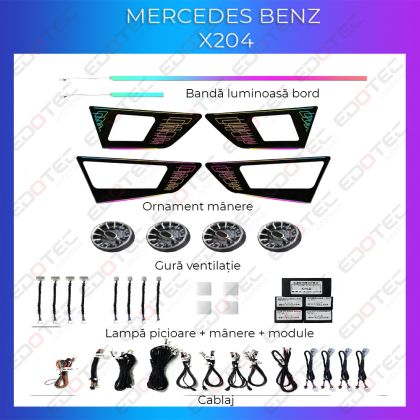 Lumini Ambientale Mercedes Benz X204 set complet control telefon sau sistem original