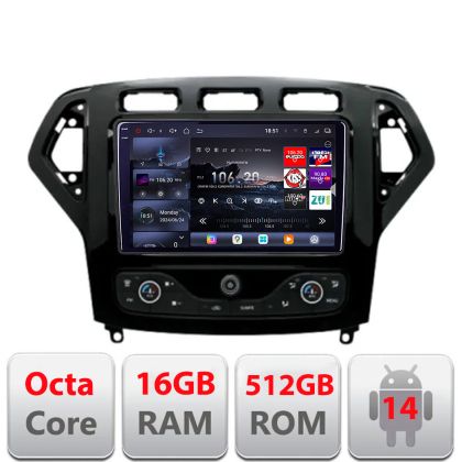 Navigatie Ford Mondeo 2007-2010 Android radio gps internet 8 core QLED 2K 16+512GB 360 Edotec