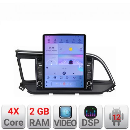 Navigatie Hyundai Elantra 2018- K-1581 ecran tip TESLA 9.7" cu Android Radio Bluetooth Internet GPS WIFI 2+32 DSP Quad