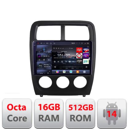 Navigatie Dodge Caliber 2010-2012 Edotec Kit-CALIBER 8 core QLED 2K 16+512GB 360 Android Waze USB Navigatie Internet Youtube Radio