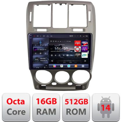 Navigatie Hyundai Getz 2002-2010 Android radio gps internet 8 core QLED 2K 16+512GB 360 Edotec