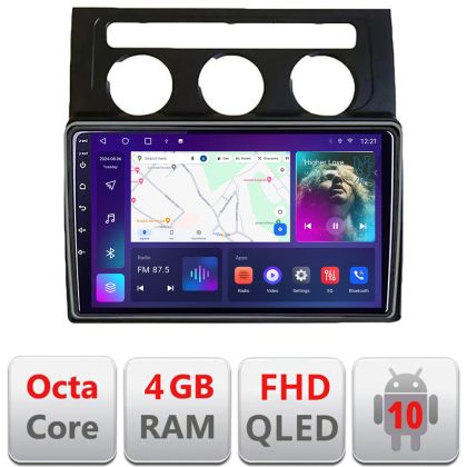 Navigatie VW Touran 2003-2009 clima automata B-touran2 Android Ecran QLED octa core 4+64 carplay android auto kit-touran2+EDT-E310V3