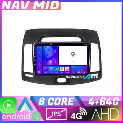 Navigatie Hyundai Elantra 2007 2011 KIT 2009 EDOTEC-LITE Android Ecran 720P Octa Core 4 64 Carplay