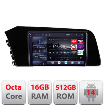 Navigatie Hyundai Elantra 2021- Edotec Kit-elantra2021 8 core QLED 2K 16+512GB 360 Android Waze USB Navigatie Internet Youtube Radio
