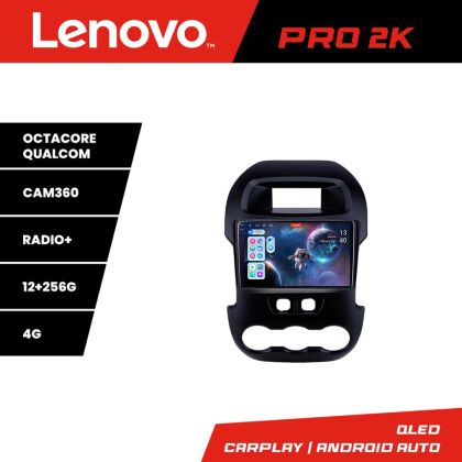 Navigatie Ford Ranger 2011-2015 8 core QLED 2K 12+256 360 Android Waze USB Navigatie Internet Youtube Radio Lenovo