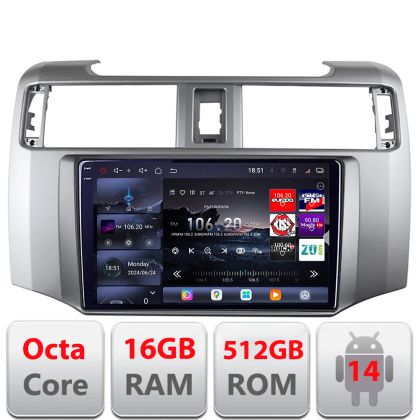 Navigatie Toyota 4runner 2009-2019 Android radio gps internet 8 core QLED 2K 16+512GB 360 Edotec