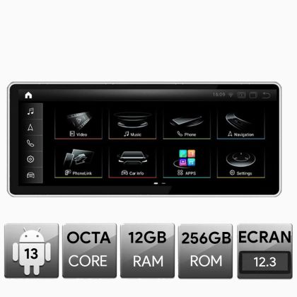 Navigatie Audi Q5 Concert Symphonie 2009-2014,  Android, Octa Core, 12+256, 12.3", Qled 2K 2400x900, Qualcomm 680