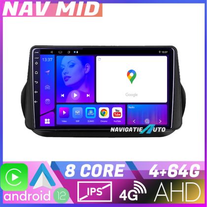 Navigatie Peugeot Bipper  Citroen Nemo  Fiat Qubo 2008 2017 EDOTEC-LITE Android radio gps internet Octa core 4 64 Carplay v1