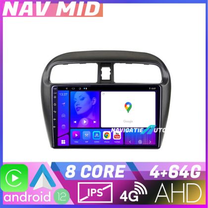 Navigatie Mitsubishi Space Star Mirage Attrage 2012 EDOTEC-LITE Android Ecran 720P Octa Core 4 64 Carplay