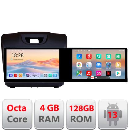 Navigatie Isuzu D-Max Kit-2234 Edotec 2 ecrane  8 core 4+128 21.6 inch Incell android Wifi 5Ghz gps internet  v1