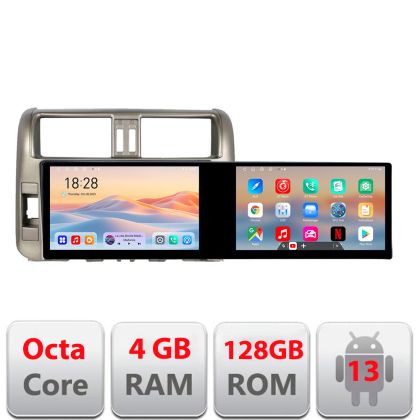 Navigatie TOYOTA Prado 2010-2013 Kit-347 Edotec 2 ecrane  8 core 4+128 21.6 inch Incell android Wifi 5Ghz gps internet