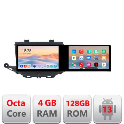 Navigatie Opel Astra K Kit-ASTRAK Edotec 2 ecrane  8 core 4+128 21.6 inch Incell android Wifi 5Ghz gps internet