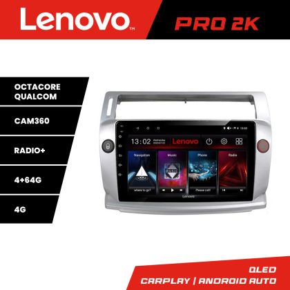 Navigatie Citroen C4 Lenovo Kit-088 8 core QLED 2K 4+64 360 Android Waze USB Navigatie Internet Youtube Radio