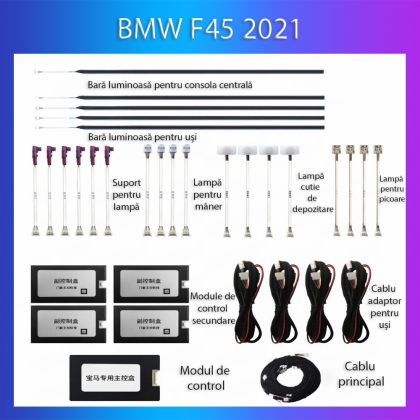 Lumini Ambientale BMW Seria 2 2021 dedicat set complet control telefon sau sistem original