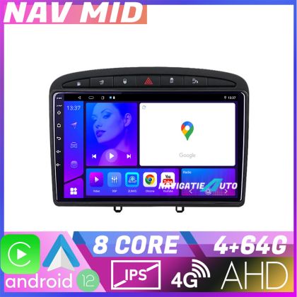 Navigatie Peugeot 308 Octa Core KIT 038 EDOTEC-LITE Android Ecran 720P Octa Core 4 64 Carplay