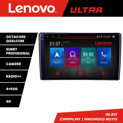 Navigatie Citroen C3 2022- Lenovo Qled 1K Octa Core 4+64 LTE 4G DSP Wifi 5Ghz HDMI android-auto carplay gps Kit-+ULTRA-9-4+64