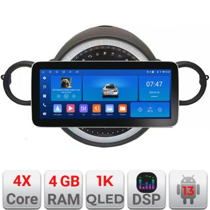 Navigatie Mini 2007-2011 Edotec 4+64 12.3 inch Incell 1K android Wifi 5Ghz gps internet
