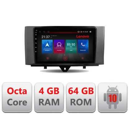 Navigatie Smart For Two 2010-2015 E-Smart10 Octa Core cu Android Radio Bluetooth Internet GPS WIFI DSP 4+64GB 4G RESIGILAT