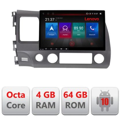 Navigatie Honda Civic 2005-2011 E-044 Octa Core cu Android Radio Bluetooth Internet GPS WIFI DSP 4+64GB 4G RESIGILAT