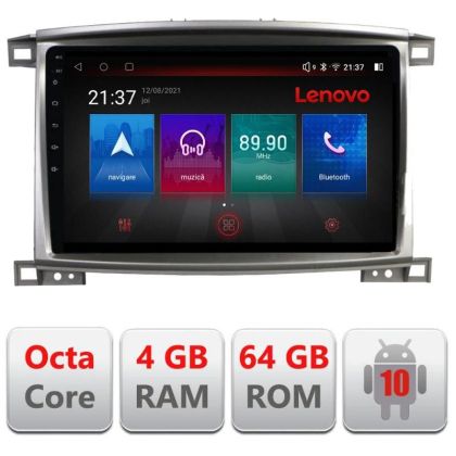 Navigatie Toyota Land Cruiser L100 2002-2008 E-L100 Octa Core cu Android Radio Bluetooth Internet GPS WIFI DSP 4+64GB v1 RESIGILAT