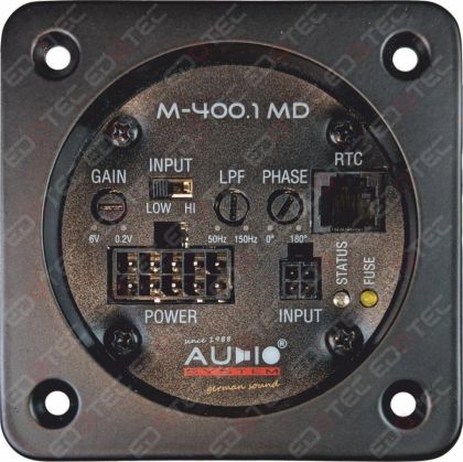 Amplificator mono incorporabil Audio System M-400.1 MD, filtru LP, RTC inclus, 2 - 4 ohm