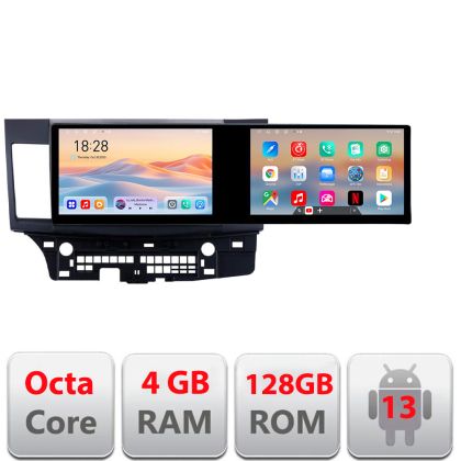 Navigatie MITSUBISHI LANCER Kit-037 Edotec 2 ecrane  8 core 4+128 21.6 inch Incell android Wifi 5Ghz gps internet