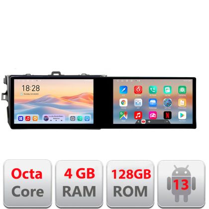 Navigatie Toyota Corolla Edotec 2 ecrane  8 core 4+128 21.6 inch Incell android Wifi 5Ghz gps internet  Kit-063