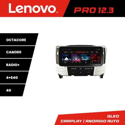 Navigatie Lexus RX300 2003-2008 Lenovo PRO 4+64 12.3 inch qled android 4G DSP gps internet  Kit-RX300