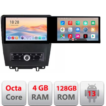 Navigatie Ford Mustang 2009-2014 Edotec 2 ecrane  8 core 4+128 21.6 inch Incell android Wifi 5Ghz gps internet