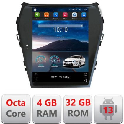 Navigatie tip Tesla Hyundai Santa Fe 2012-2018 radio gps internet 8Core 4G carplay android auto 4+32 kit-tesla-209+EDT