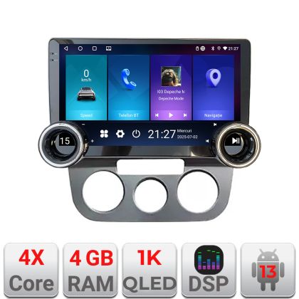 Navigatie VW Golf 5 2004-2010 clima manuala Edotec  4+64 10.5 inch Incell 1K android Wifi 5Ghz gps internet  KIT-golf5-manual