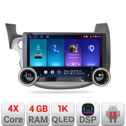 Navigatie Honda Fit 2008-2013 Edotec  4+64 10.5 inch Incell 1K android Wifi 5Ghz gps internet  Kit-fit-08