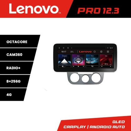 Navigatie VW Golf 5 2004-2010 clima manuala Lenovo PRO 8+256 12.3 inch qled android 4G DSP gps internet  KIT-golf5-manual