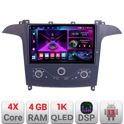 Navigatie Ford S-max 2006-2014 dedicata Android radio gps internet 4+64 InCell Display 1K KIT-smax-navi+EDT-E209-RK