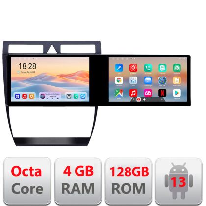 Navigatie Audi A6 Kit-102 Edotec 2 ecrane  8 core 4+128 21.6 inch Incell android Wifi 5Ghz gps internet