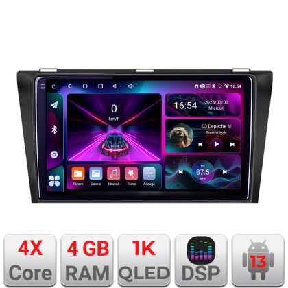Navigatie Mazda 3 2004-2009 A-161  4+64 InCell Display 1K Android Waze USB Navigatie Internet Youtube Radio